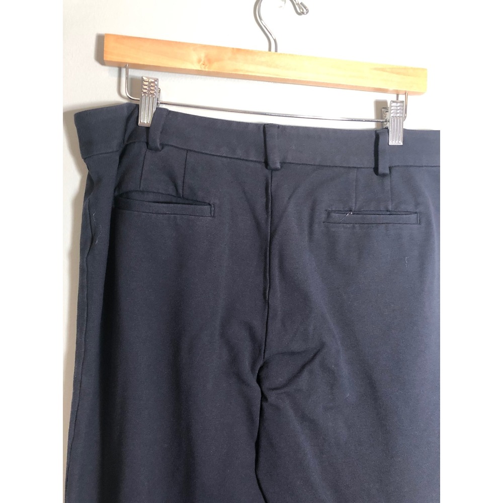 Lands' End Straight Leg Pants Women 12 Navy Blue Stretch Career Trousers - Picture 6 of 11